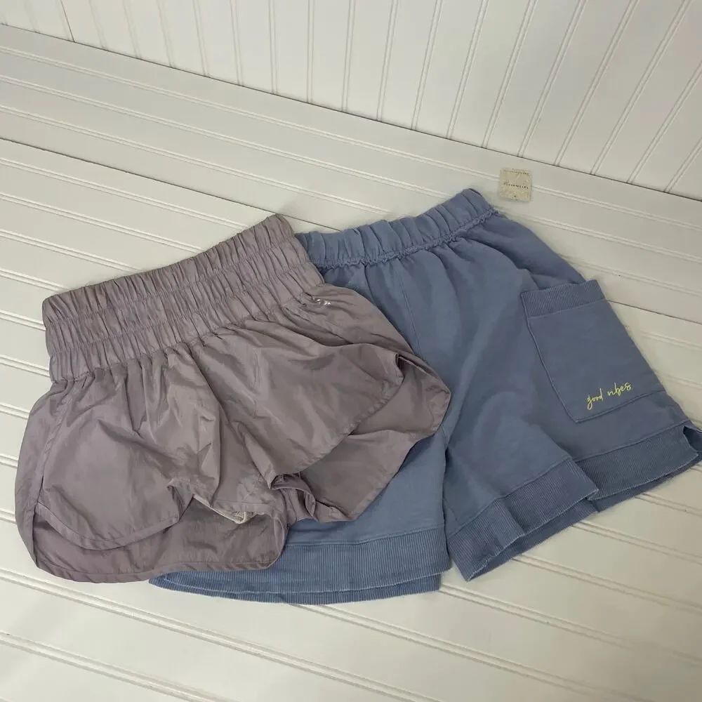 Free People Cozy Girl Distressed & The Way From Home Shorts Size XS